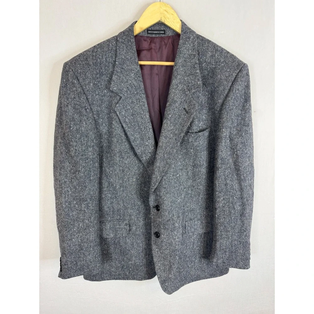 Magee Donegal Tweed Blazer Mens 44 Reg Grey Pure‎ Virgin Wool Sport Coat Ireland